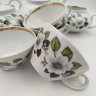 Купить Сервиз чайный с цветочным декором на 4 персоны, фарфор, деколь, золочение, Дулевский фарфоровый завод (Дулёво), СССР, 1980-1991 гг.