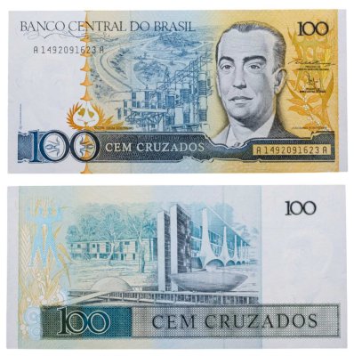 купить Бразилия 100 крузейро 1985-1987 ПРЕСС