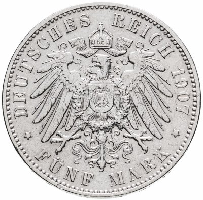 купить Германия (Империя) 5 марок (mark) 1907