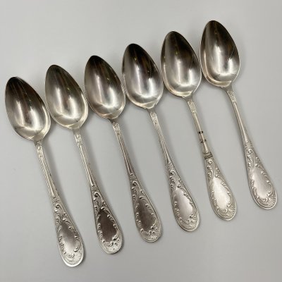 купить Набор столовых ложек "Пламя" (6 шт.), мНЦ (медь-никель-цинк), Кольчугинский завод цветных металлов, СССР, 1960-1990 гг.