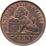 Купить Бельгия 2 сантима (centimes) 1909  Надпись на французском - 'DES BELGES'
