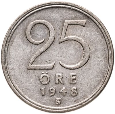купить Швеция 25 эре (ore) 1948