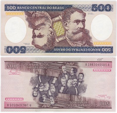 купить Бразилия - 500 крузейро 1985 Провозглашение Республики