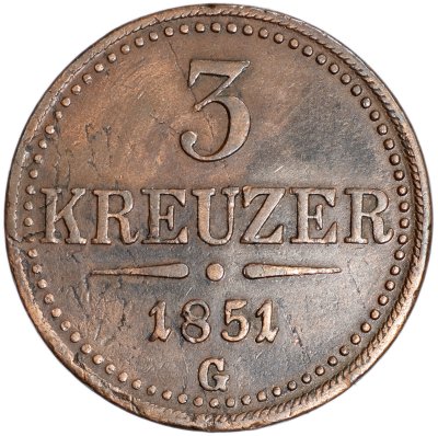 купить Австрийская империя [Австрия] 3 крейцера 1851 G