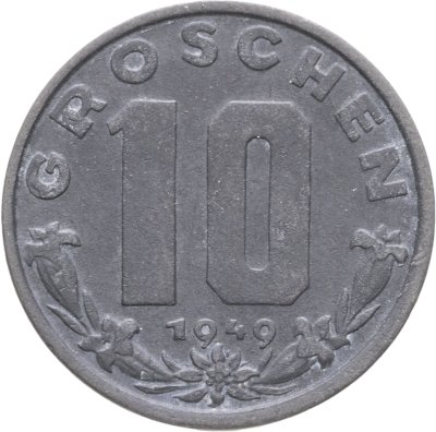 купить Австрия 10 грошей (groschen) 1949