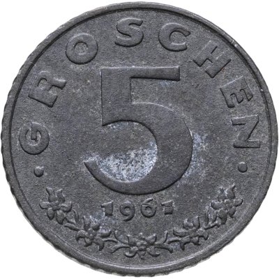 купить Австрия 5 грошей (groschen) 1961