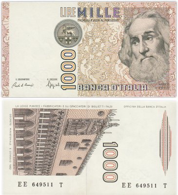 купить Италия 1000 лир 1982 года (Pick 109b)