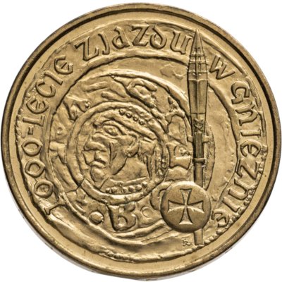 купить Польша 2 злотых (zlote) 2000 1000 лет Конгрессу в Гнезно