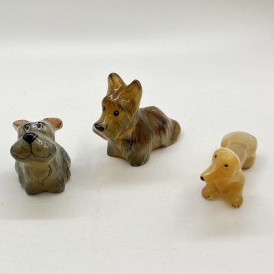купить Набор из 3 статуэток "Собачки", натуральный камень, роспись, Россия, 2000-2015 гг.
