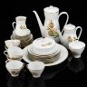 Купить Сервиз чайно-кофейный "Золотая гвоздика" на 6 персон (30 предметов), фарфор, деколь, золочение, Freiberger Porzellan, ГДР, 1960-1990 гг.