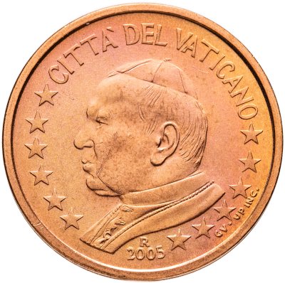 купить Ватикан 2 цента (cents) 2005 "Портрет Папы Иоана Павла II"