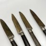 Купить Набор из 4 фруктовых ножей с деревянными рукоятями, латунь, серебрение, дерево, Германия, 1910-1930 гг.