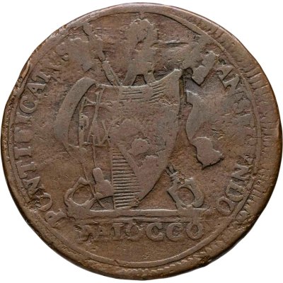 купить Ватикан (Папская область), папа Пий VII 1 байокко 1802
