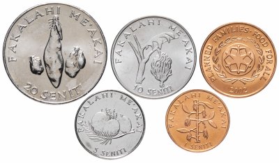 купить Тонга набор монет 1981 -2011 год 1, 2, 5, 10 и 20 сенти ( 5 штук)