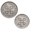 Купить Финляндия набор из 2х монет 1 и 5 марок 1954-1962, случайный год