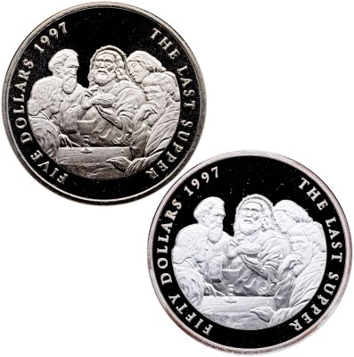 купить Маршалловы острова набор 5 и 50 долларов 1997 «Тайная вечерня» из 2 монет