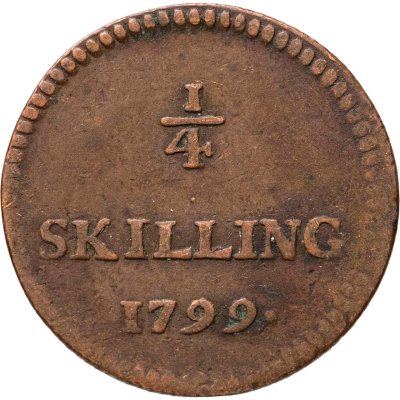 купить Швеция 1/4 скиллинга 1799