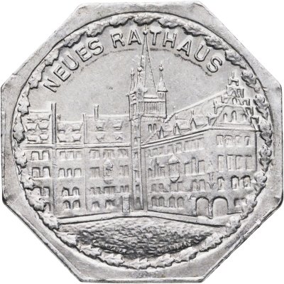 купить Германия "Нюрнберг" 20 пфеннигов 1919 "Ратуша Нюрнберга" (трамвайный жетон) нотгельды