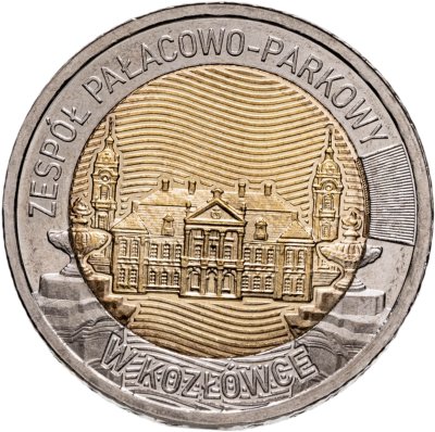 купить Польша 5 злотых (zlote) 2026 Открой для себя Польшу - Дворцовопарковый комплекс в Козловке