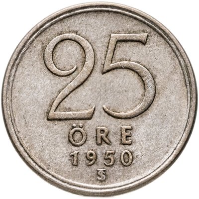 купить Швеция 25 эре (ore) 1950