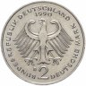 Купить Германия 2 марки 1990 D  Людвиг Эрхард, 40 лет Федеративной Республике (1948-1988)