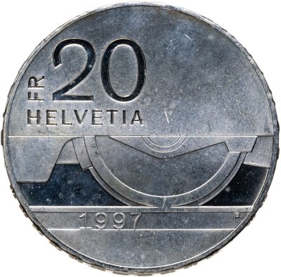 купить Швейцария 20 франков (francs) 1997 150 лет Швейцарской железной дороге