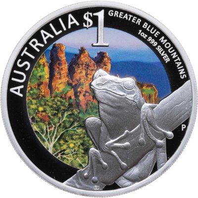 купить Австралия 1 доллар 2011 "Выставка ANDA - Сидней - Голубые горы - Лягушка", в футляре с сертификатом