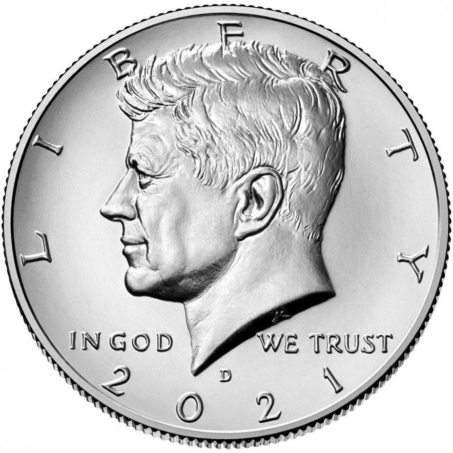 купить США 1/2 доллара 2021 с портретом Джона Кеннеди