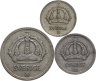 Купить Швеция набор 10, 25, 50 эре 1942-1950 (Король Густав V)