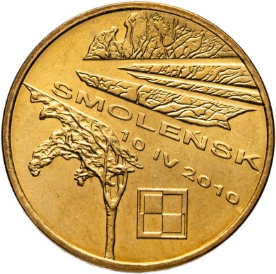 купить Польша 2 злотых 2011 "Смоленск - память о жертвах 10.04.2010"