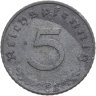 Купить Германия, Третий рейх 5 рейхспфеннигов 1940, знак монетного двора: "В"