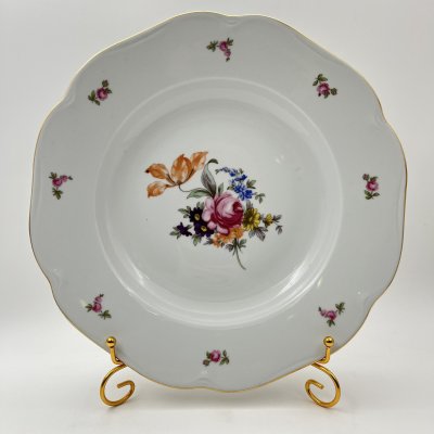 купить Блюдо "Мейсенский букет", фарфор, деколь, золочение, Bohemia (Neurohlau), Чехословакия, 1970-1990 гг.