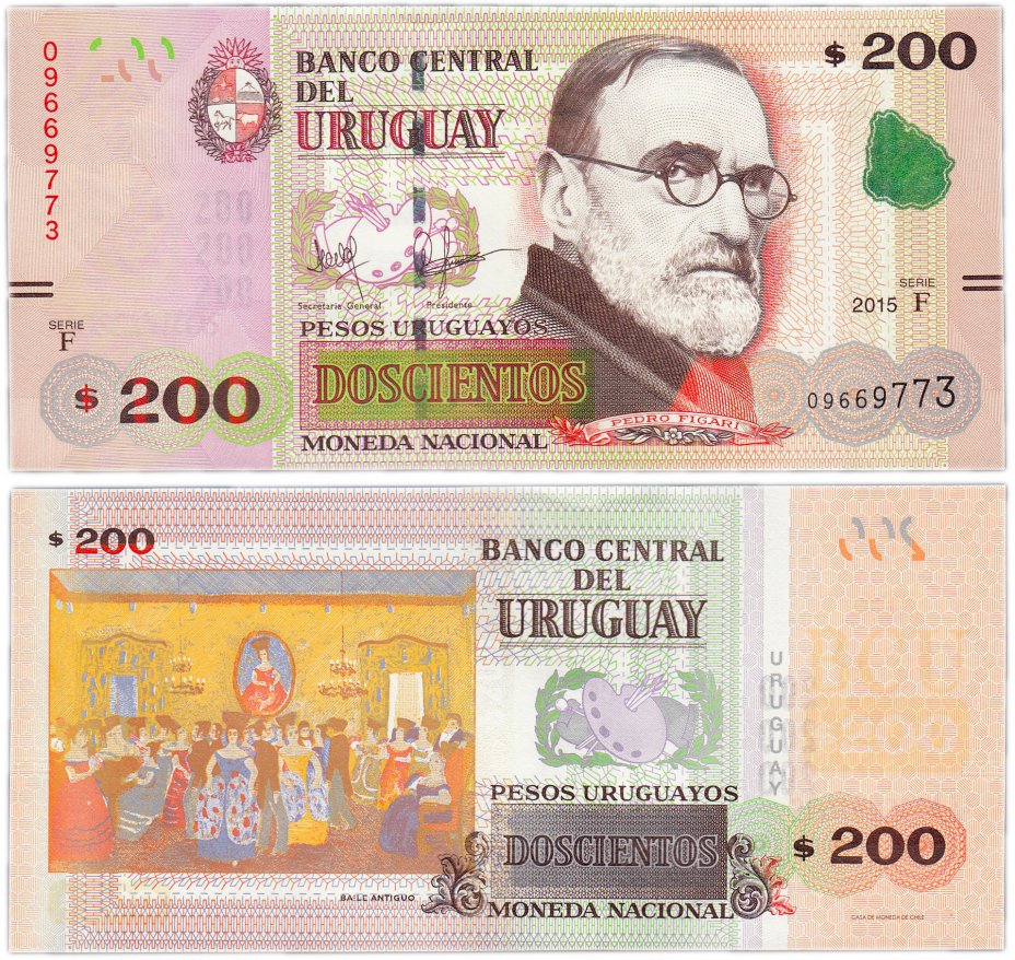 купить Уругвай 200 песо 2015 (Pick 96)