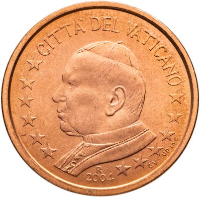 купить Ватикан 5 центов (cents) 2004 "Портрет Папы Иоана Павла II"