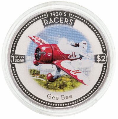 Купить Острова Кука 2 доллара (dollars) 2006 "Воздушные гонки 1930-х - Gee Bee Model R Super Sportster"
