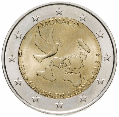 купить Монако 2 евро 2013 "20 лет со дня вступления Монако в ООН"