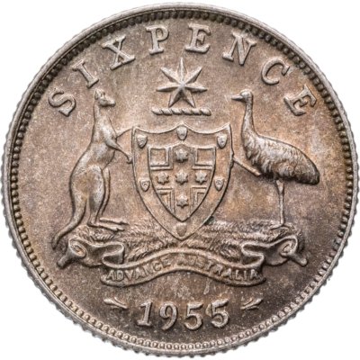 купить Австралия 6 пенсов (pence) 1955