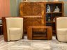 Купить Мебельный гарнитур в стиле ар-деко, состоящий из пары кресел и журнального стола, дерево, кожа, Западная Европа, 1900-1930 гг.