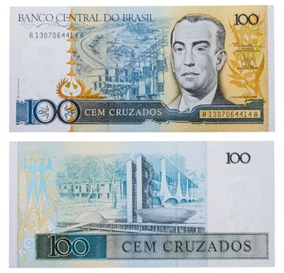 купить Бразилия 100 крузейро 1985-1987 ПРЕСС