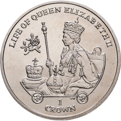 купить Остров Мэн 1 крона (crown) 2012 "Жизнь Королевы Елизаветы II - Елизавета II с регалиями"