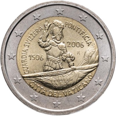 купить Ватикан 2 евро (euro) 2006 500 лет швейцарской гвардии