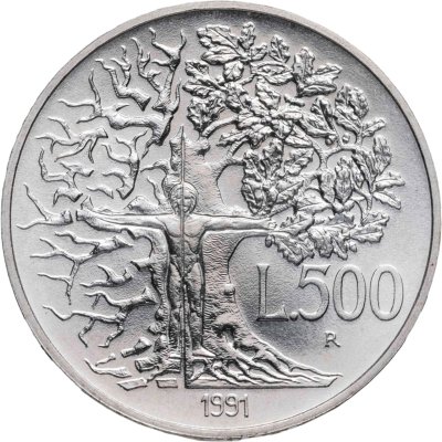 купить Италия 500 лир (lire) 1991 "Флора и фауна"