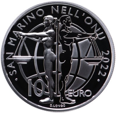 купить Сан-Марино 10 евро 2022 Сан-Марино в ООН