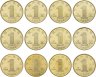 Купить Китай набор монет 1 юань (yuan) 2003-2014 "Китайский гороскоп" (12 штук)