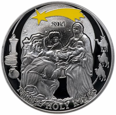 купить Палау 2 доллара 2014 "Библейские истории - Три святых царя волхва", в футляре с сертификатом