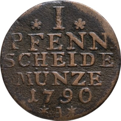 купить Пруссия 1 пфенниг 1790