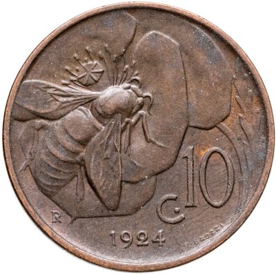 купить Италия 10 чентезимо (centesimi) 1924