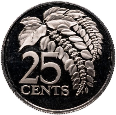купить Тринидад и Тобаго 25 центов (cents) 1975