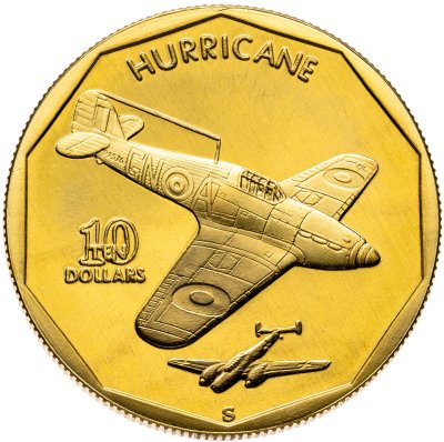 купить Маршалловы острова 10 долларов 1991 "самолет HURRICANE"