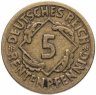 Купить Германия 5 рентенпфеннигов 1924, знак монетного двора "D" — Мюнхен